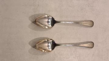 Te koop 2 lepels Neoveda parelrand – verzilverd 90 beschikbaar voor biedingen