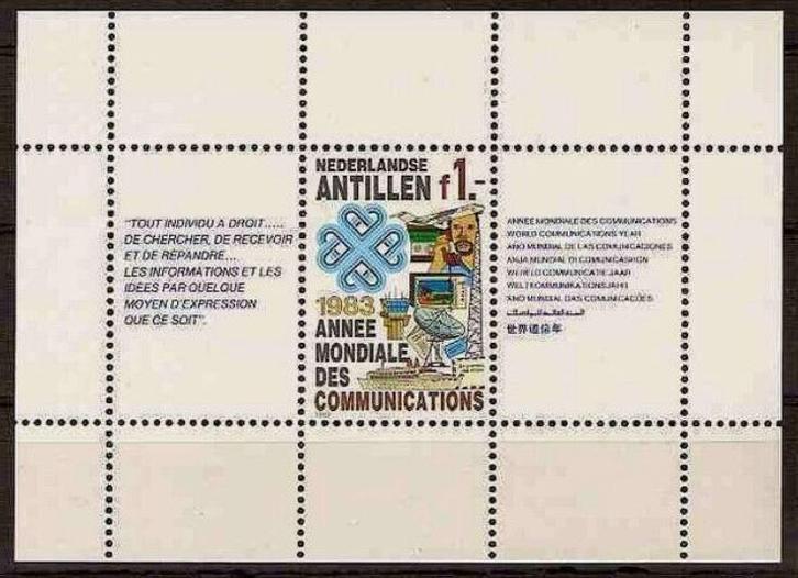 Nederlandse Antillen 1983 Intern jaar vd communicatie vel pf, Postzegels en Munten, Postzegels | Nederlandse Antillen en Aruba