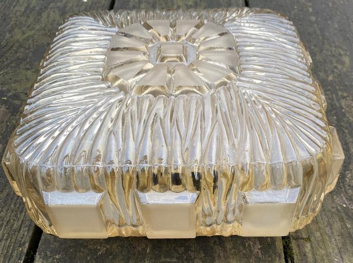 Leuke Vintage Plafondlamp [ retro lamp mid century design ], Huis en Inrichting, Lampen | Plafondlampen, Zo goed als nieuw, Glas