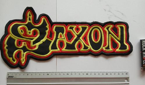Saxon shaped logo backpatch 16.5 x 34 cm, Verzamelen, Muziek, Artiesten en Beroemdheden, Nieuw, Kleding, Verzenden