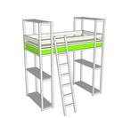 Lundia Hoogslaper, Huis en Inrichting, Slaapkamer | Stapelbedden en Hoogslapers, Ophalen, Gebruikt, Eenpersoons, 200 cm