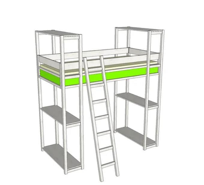 Lundia Hoogslaper, Huis en Inrichting, Slaapkamer | Stapelbedden en Hoogslapers, Gebruikt, Hoogslaper, 90 cm, 200 cm, Eenpersoons