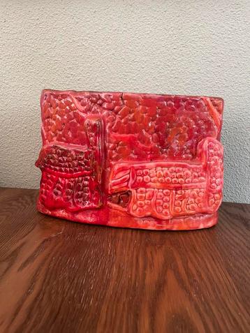 Vintage keramieken pot rood geglazuurd ‘60/70 beschikbaar voor biedingen