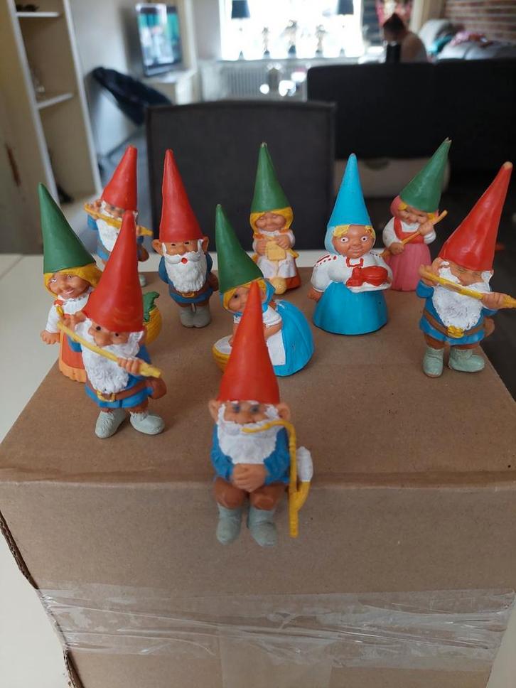 David de kabouter, Rien Poortvliet Kabouters - Set van 10, Verzamelen, Poppetjes en Figuurtjes, Gebruikt, Ophalen of Verzenden