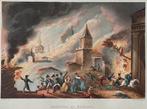Oude prent uit 1815 BRAND VAN MOSKOU Napoleon, Antiek en Kunst, Kunst | Litho's en Zeefdrukken, Verzenden