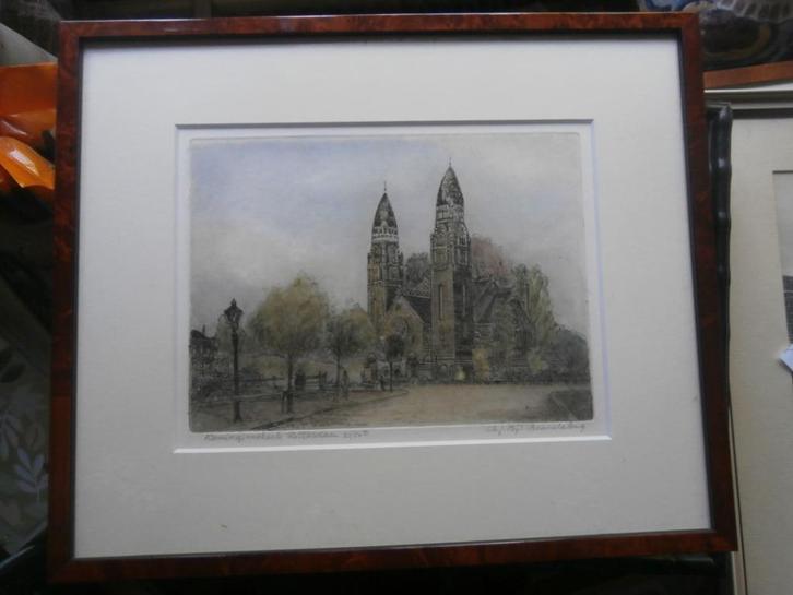 C.H.BIJL, Brandenburg, Mooie licht gekleurde ets Koninginnek, Antiek en Kunst, Kunst | Etsen en Gravures, Ophalen