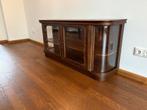 Antieke/Vintage Houten Vitrinekast met Gebogen Glas, Huis en Inrichting, 100 tot 150 cm, Ophalen of Verzenden, Glas, Minder dan 100 cm