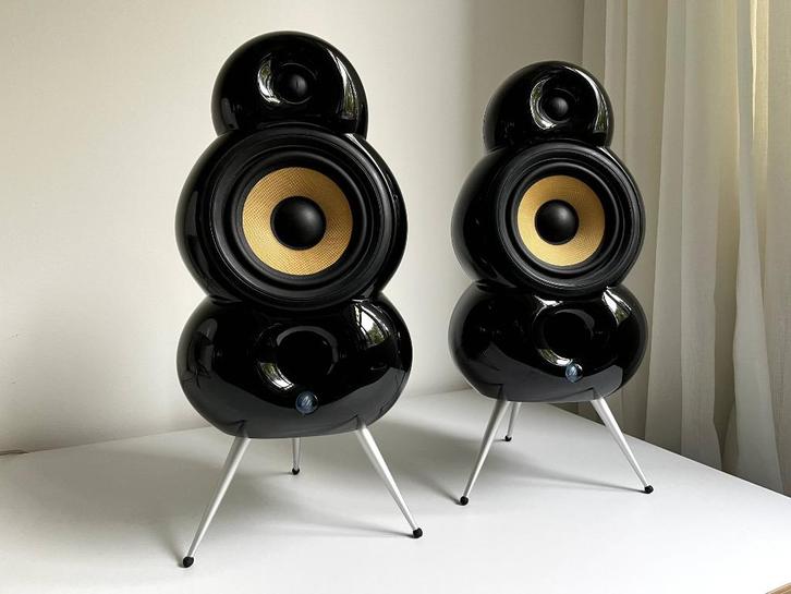 2 zwarte Minipods van Scandyna, Audio, Tv en Foto, Luidsprekers, Gebruikt, Front, Rear of Stereo speakers, Minder dan 60 watt