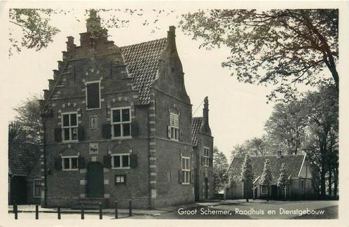 (304-215-023) Grootschermer Raadhuis en Dienstgebouw, Verzamelen, Ansichtkaarten | Nederland, Noord-Holland, Verzenden