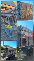 Stalen Layher steiger partij +/-160m2, Doe-het-zelf en Verbouw, Steigers, Ophalen, Gebruikt, Gevelsteiger, 5 meter of hoger