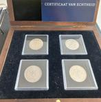 De vier portretten van Wilhelmina in zilver (zeer fraai), 1 gulden, Setje, Zilver, Ophalen of Verzenden