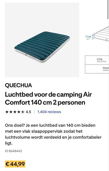 Decathlon quechua 2-persoons luchtbed beschikbaar voor biedingen