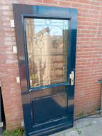 Hardhouten voordeur 93x211.5cm met smeedwerk in glas, Ophalen, 80 tot 100 cm, Glas, Buitendeur