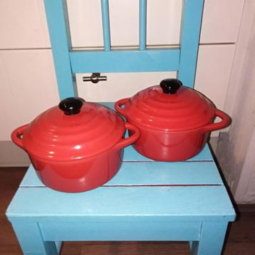 Mini pannetjes rood 2 stuks beschikbaar voor biedingen
