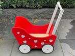 Houten Poppenwagen - Rood met Hartjes, Ophalen of Verzenden, Zo goed als nieuw, Overige typen, Met wieltjes