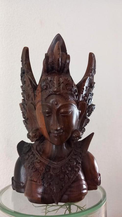 Indonesisch houten beeld buste balinees ? 2, Antiek en Kunst, Kunst | Niet-Westerse kunst, Ophalen of Verzenden