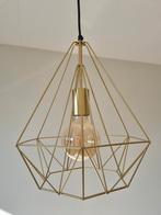 Hanglamp met een goudkleurig, diamantvormig metalen frame, Ophalen, Zo goed als nieuw, Minder dan 50 cm