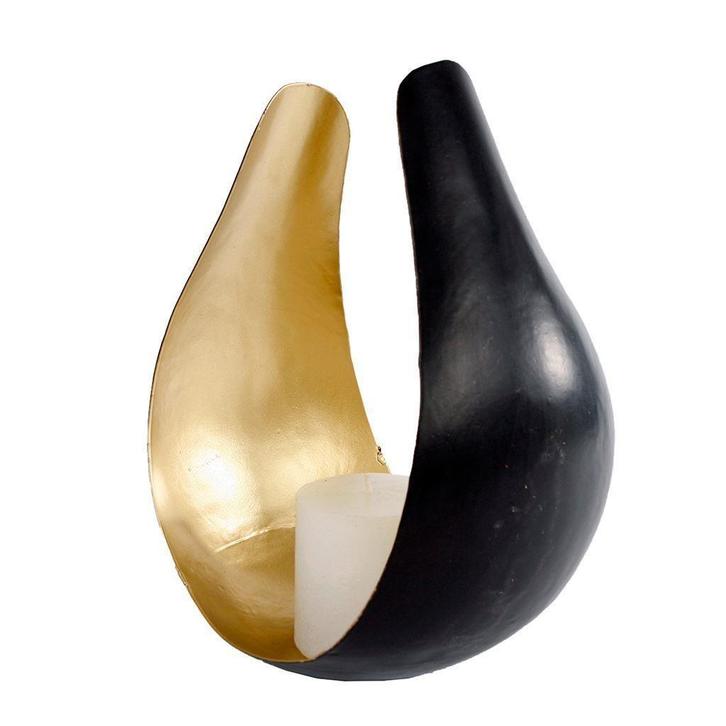 Windlicht zwart en goud, Huis en Inrichting, Woonaccessoires | Overige, Nieuw, Verzenden