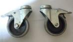 Zwenkwielen 2 stuks Wiel Diameter 7 cm met Rem, Doe-het-zelf en Verbouw, Zwenkwielen, Ophalen of Verzenden, Gebruikt