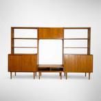 Vintage boekenkast/wandmeubel jaren 50/60, Gebruikt, Teakhout, ?, 150 tot 200 cm