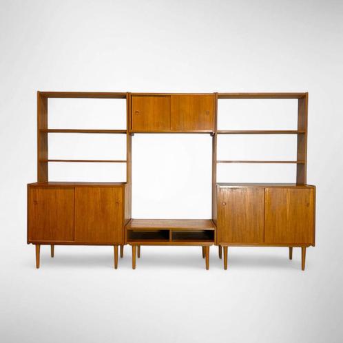 Vintage boekenkast/wandmeubel jaren 50/60, Huis en Inrichting, Kasten | Wandmeubels, Gebruikt, 150 tot 200 cm, 200 tot 250 cm