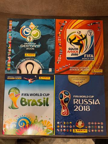 Panini 4 lege WK albums 2006, 2010, 2014, 2018 beschikbaar voor biedingen
