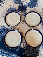 Vier gebaksbordjes Eschenbach wit porselein+echt kobaltblauw, Verzamelen, Ophalen of Verzenden, Nieuw, Porselein, Bord of Schaal