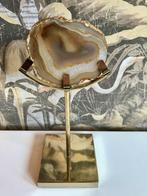 Waxinelichthouder kandelaar ornament marmer steen goud bruin, Overige materialen, Bruin, Ophalen of Verzenden, Zo goed als nieuw