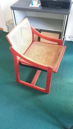 Rode houten vintage stoel Thonet - webbing, Ophalen