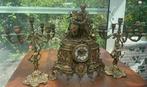 Prachtige franse bronze pendule met zeldzame afbeeldingen, Ophalen of Verzenden
