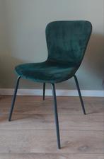 Eetkamerstoel donkergroen velvet Stoel zwarte poten Nieuw, Huis en Inrichting, Stoelen, Ophalen, Overige kleuren, Nieuw, Metaal
