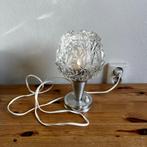 Vintage tafellamp met diamantvormige glazen bol, Huis en Inrichting, Lampen | Tafellampen, Ophalen of Verzenden, Gebruikt, Glas