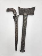 Antieke Keris Bugis Sepukal Ngulit Semangka Zilver KTB47, Verzenden