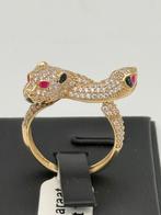 14 karaat gouden tijger&slangenkop ring voor dames maat 17.5, Nieuw, Ophalen of Verzenden, 17 tot 18, Nvt