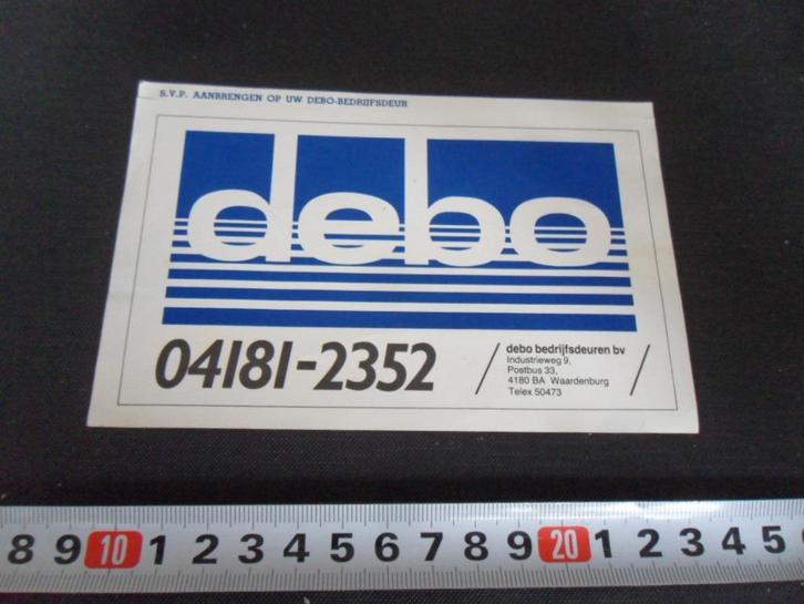 sticker Waardenburg DEBO bedrijfsdeuren bv 04181-2352, Verzamelen, Stickers, Zo goed als nieuw, Bedrijf of Vereniging, Ophalen