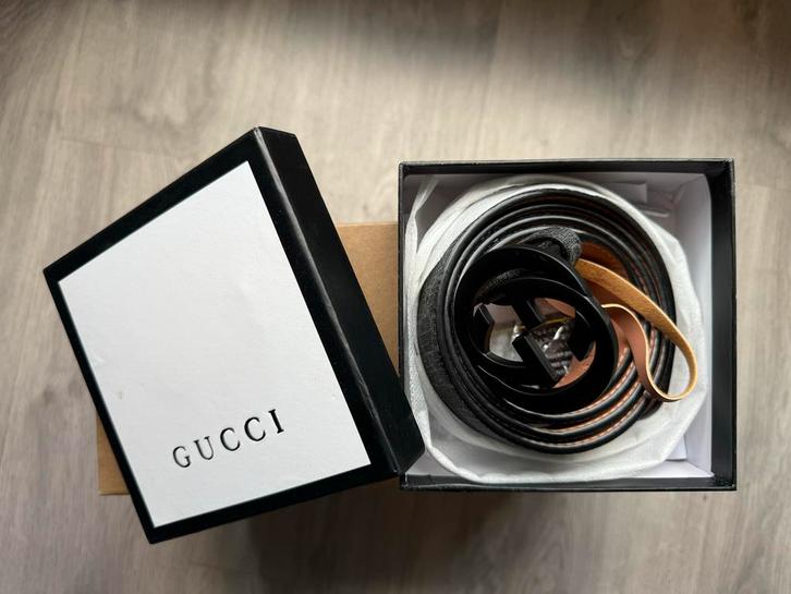 Gucci Riem - Nieuw in Doos!, Kleding | Dames, Riemen en Ceinturen, Nieuw, Heupriem, 90 tot 100 cm, 3 tot 5 cm, Zwart, Echt leder