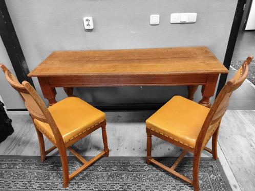 Vintage houten tafel met stoelen, Antiek en Kunst, Antiek | Meubels | Tafels, Ophalen