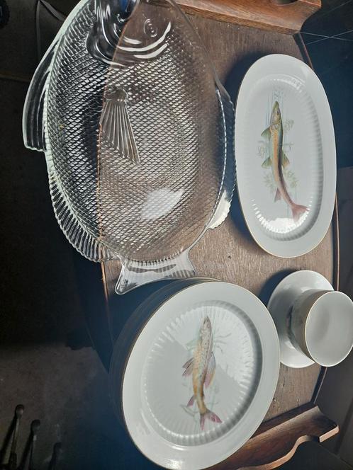 Winterling Bavaria visservies – 6 borden + serveerschaal – v, Antiek en Kunst, Antiek | Servies compleet, Ophalen of Verzenden