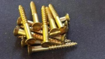 5 st Messing houtschroeven verzonken kop 8 x 80 mm woonboot beschikbaar voor biedingen