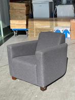 Grijze stoffen fauteuil, Ophalen, Gebruikt, 75 tot 100 cm, 75 tot 100 cm
