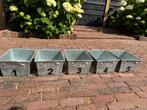 5 x ijzeren opberg bakken, Huis en Inrichting, Woonaccessoires | Kisten, Ophalen, Zo goed als nieuw, Minder dan 50 cm