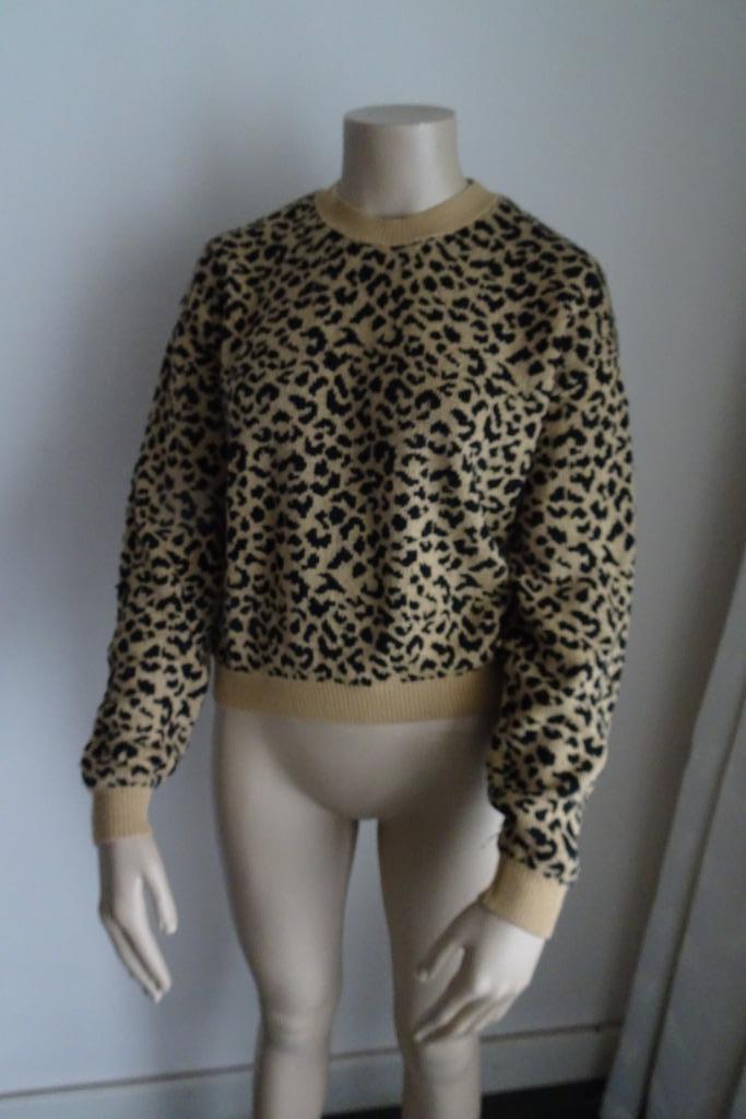 panterprint truitje H&M maat S, Kleding | Dames, Truien en Vesten, Zo goed als nieuw, Maat 38/40 (M), Bruin, Ophalen