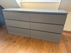 Malm ladekast grijs - 6 lades, zeer nette staat, Huis en Inrichting, Kasten | Ladekasten, Ophalen, Gebruikt, Overige materialen