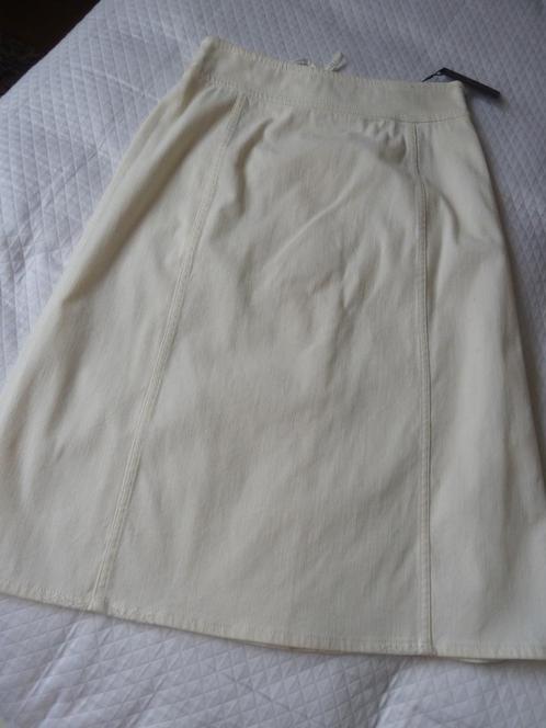 Prada Milaan wolwitte jeans rok met korsetsnoering, 38NL nw., Kleding | Dames, Rokken, Nieuw, Maat 38/40 (M), Wit, Knielengte