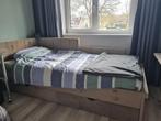 2-st steigerhout 1 persoons bedden met 2 lades, Grijs, 90 cm, 210 cm, Eenpersoons