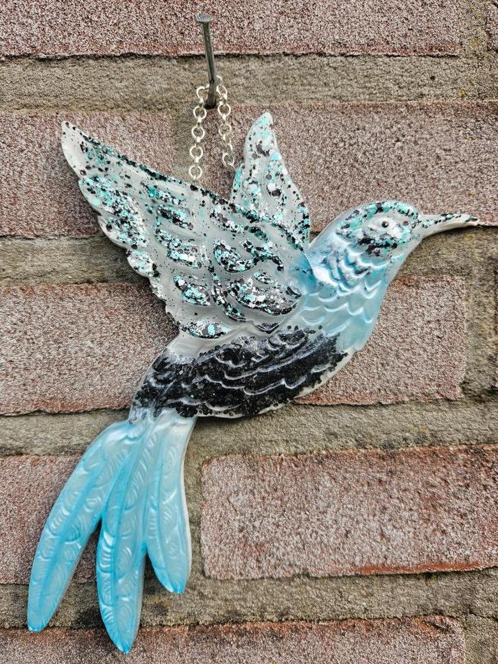 Wand decoratie Kolibri Handgemaakt epoxy cadeautip Weekdeal!, Huis en Inrichting, Woonaccessoires | Wanddecoraties, Nieuw, Ophalen of Verzenden