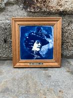 Vintage Delfts Blauwe porseleinen tegel Rembrandt in lijst, Antiek en Kunst, Ophalen of Verzenden