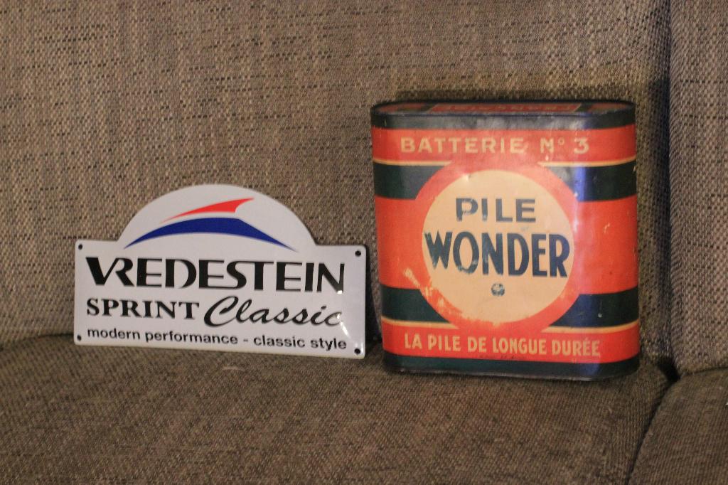 emaille bord VREDESTEIN AUTO-BANDEN, Ophalen of Verzenden