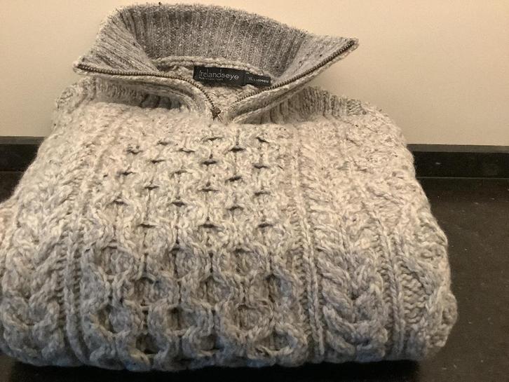 Kabel Trui - NIEUW -IrelandsEye Trui Dromore Silver Marl-wol, Kleding | Heren, Truien en Vesten, Nieuw, Maat 56/58 (XL), Ophalen of Verzenden