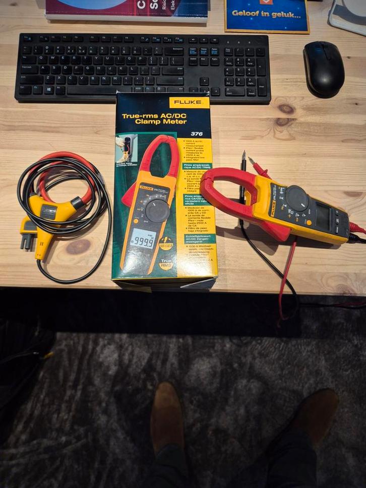 Fluke 376 True-rms AC/DC Stroomtangmeter, Doe-het-zelf en Verbouw, Meetapparatuur, Gebruikt, Multimeter, Ophalen of Verzenden